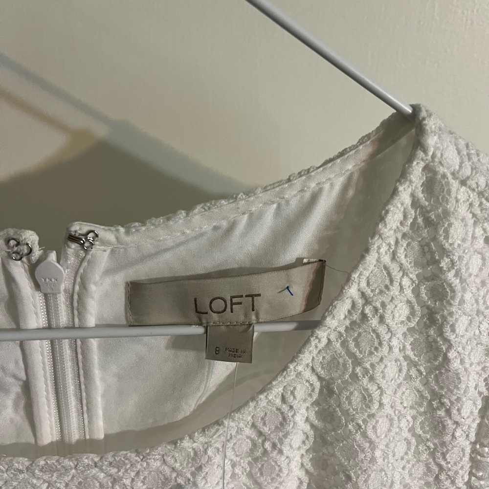 NWT Loft brand white lacy dress, size 8.  Pictures don’t do this dress justice! - Picture 5 of 7